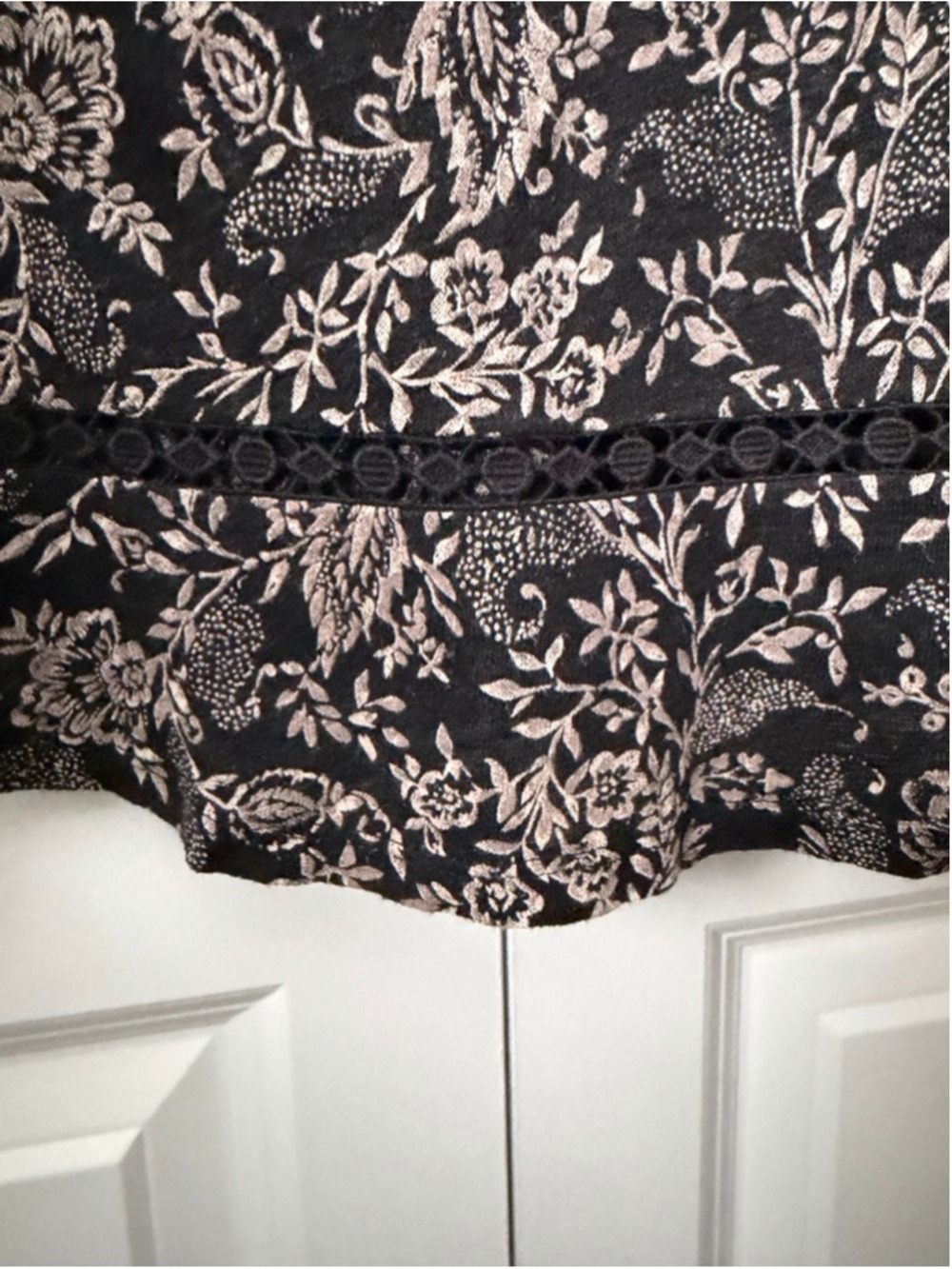 Lucky Brand Black & Beige Floral Tank Top M - Picture 7 of 9